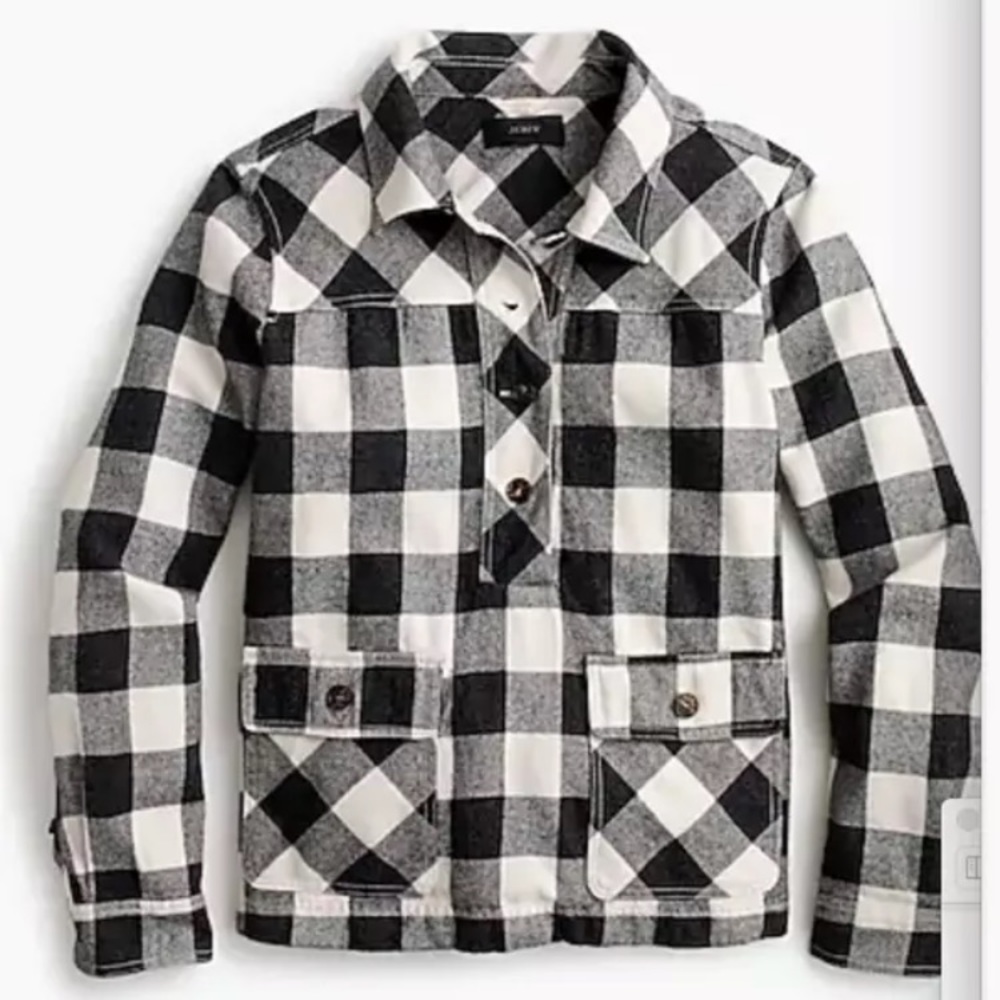 Jcrew Grey Buffalo Plaid Shirt